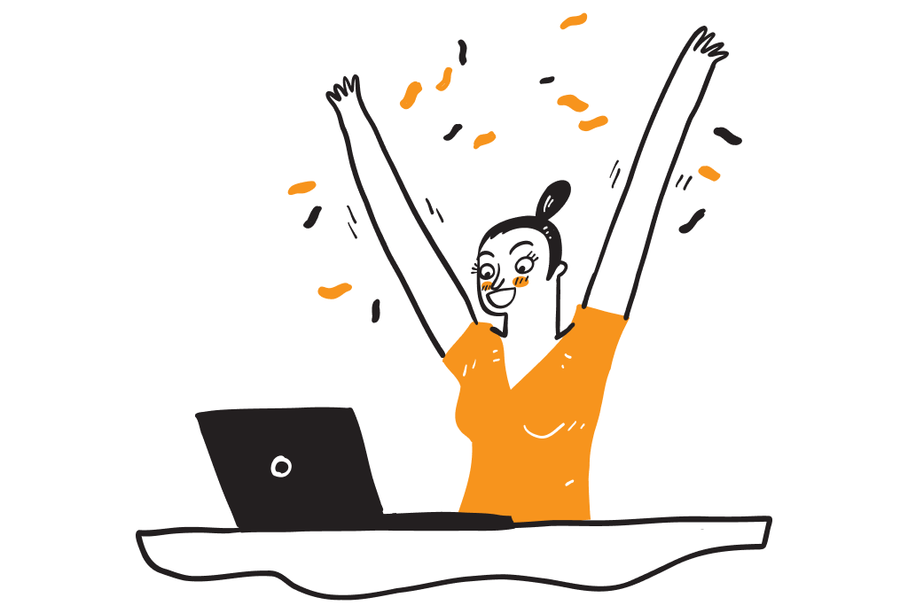 Woman celebrating a success