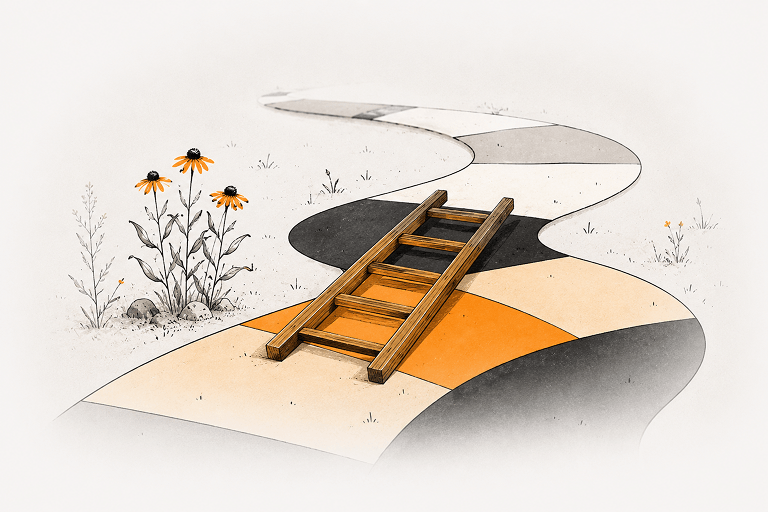 ladder on boardwalk