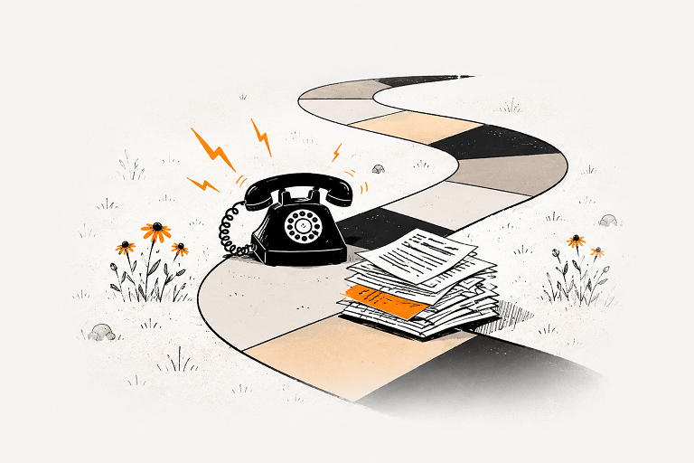 telephone and paper on boardwalk