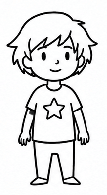 gender neutral child with star shirt