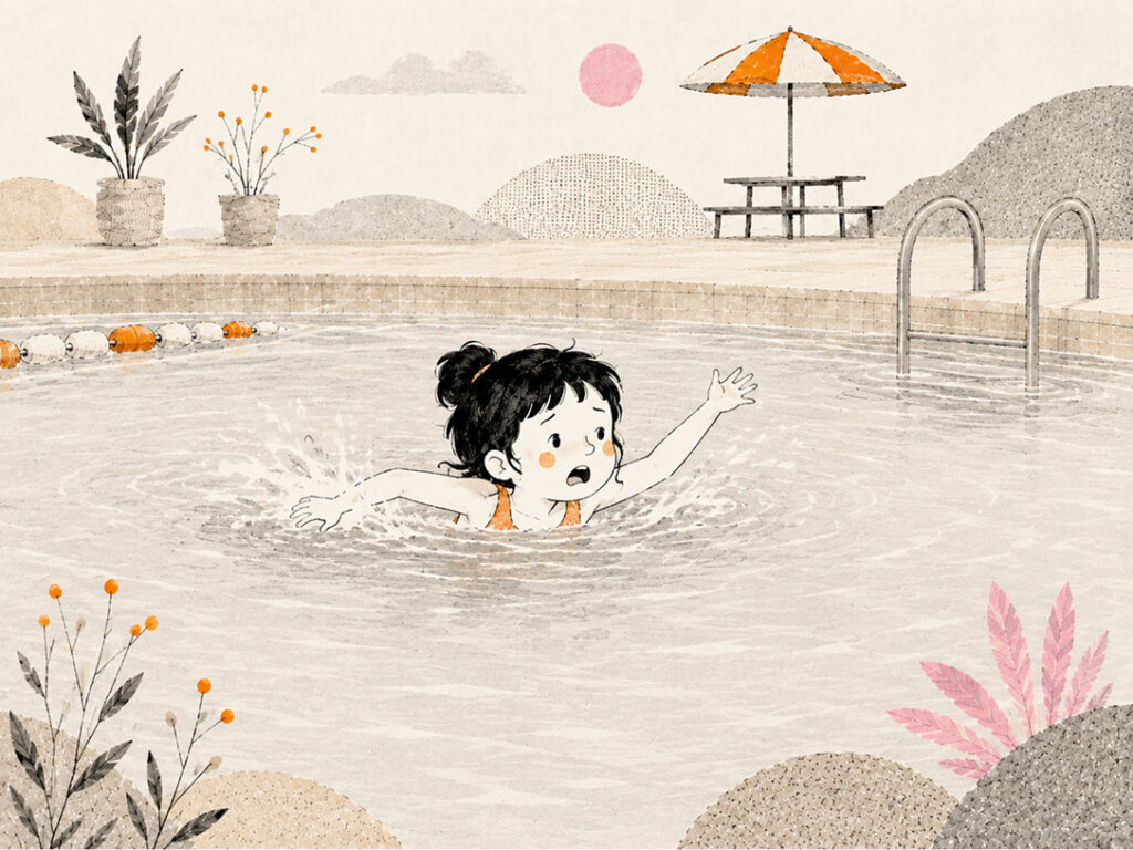 girl drowning in pool